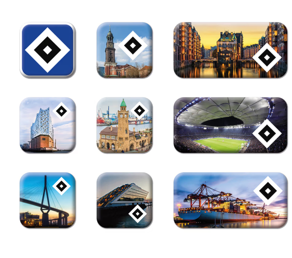 Hamburger SV - HSV Magneten 9er-Set "Hamburg"